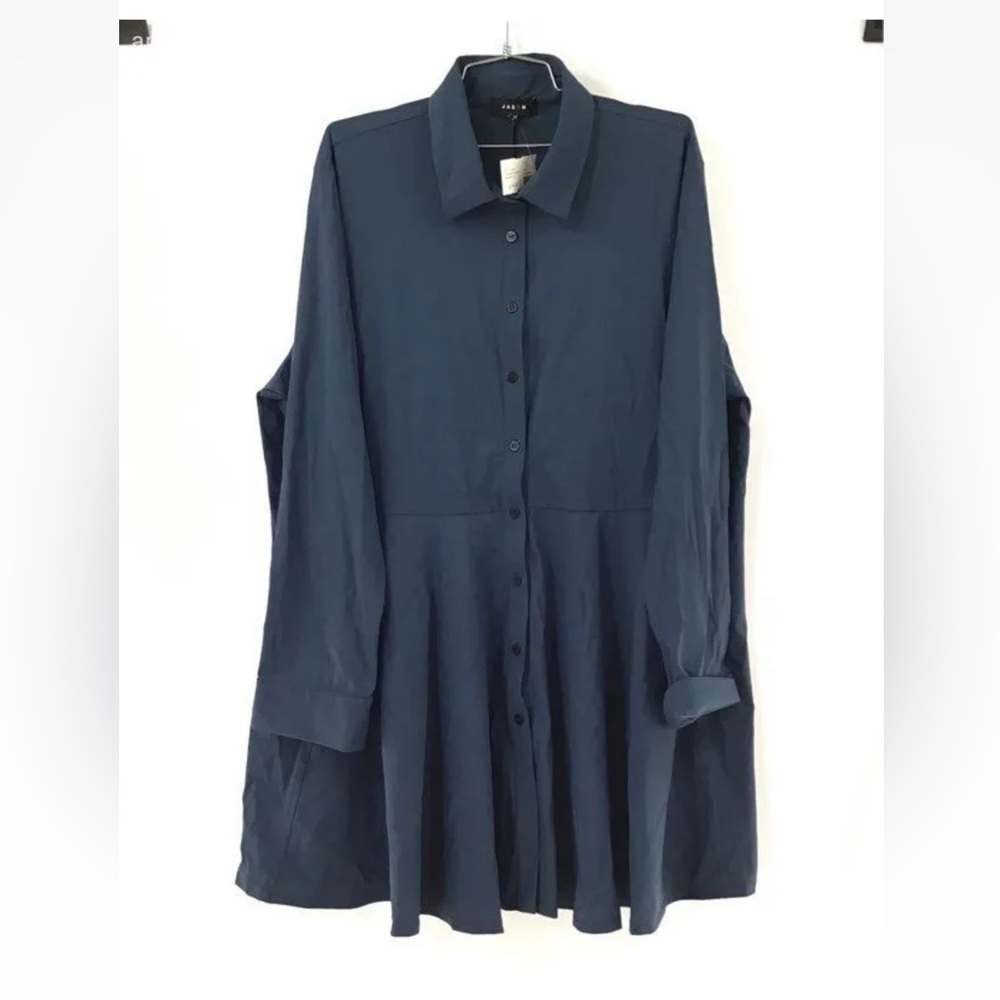 NWT Jason Women's Blue Comfy Plus-Laura Shirt Dress - Size 2X